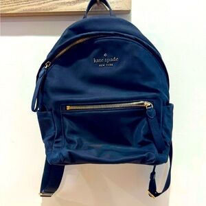 Black Kate Spade gold trim Large Backpack